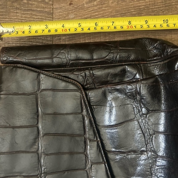 Nordstrom large vintage “crocodile leather”attaché case/briefcase large bag - Picture 7 of 12